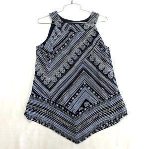 AB Studio Lined Chiffon Tank with Kerchief Hem